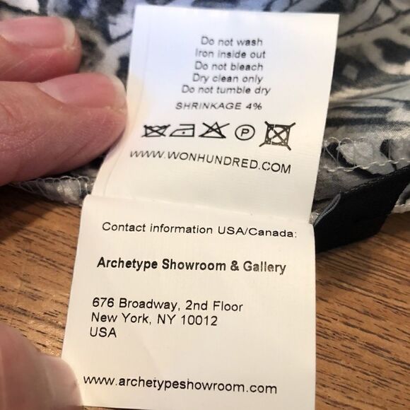 Won Hundred shift dress in 100% silk Style: Jenn black and white US 10 (40) - Picture 11 of 12